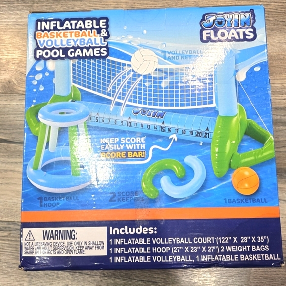 JOYIN Inflatable Basketball & Volleyball Swimming Pool Includes Balls NEW WITHOU - Picture 1 of 4